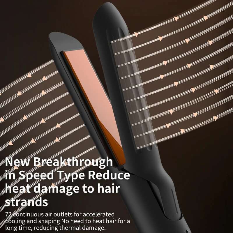 2-in-1 Curling Wand & Flat Iron Hair Straightener with Negative Ions Styling Tool for Professional Salon Straighten
