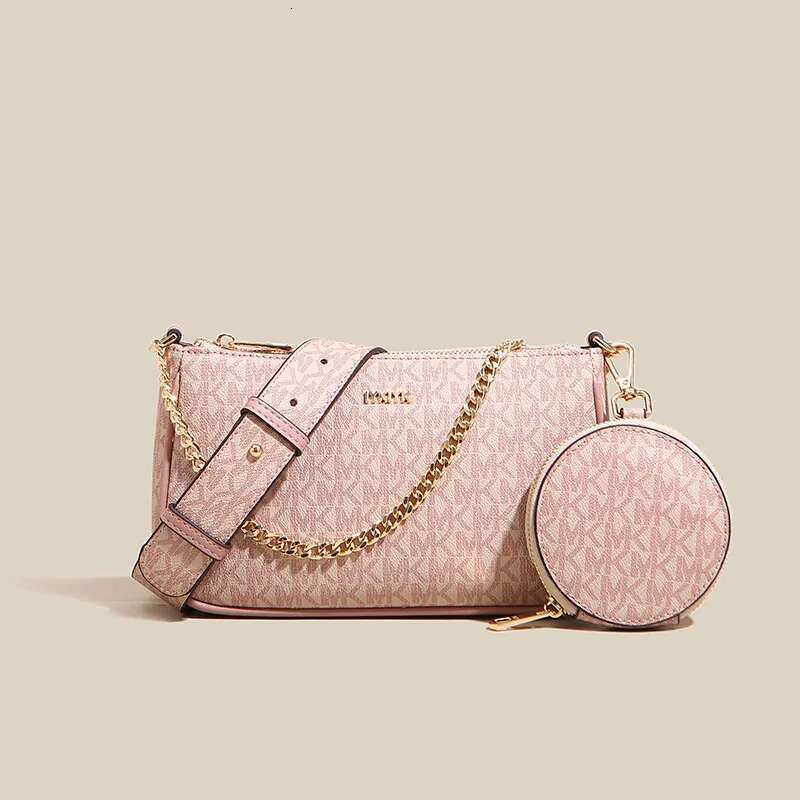 Fashion Old Flower Bag Girls Shoulder Crossbody Retro Two Women's Bags Printed Letters Chain Decoration PU Material
