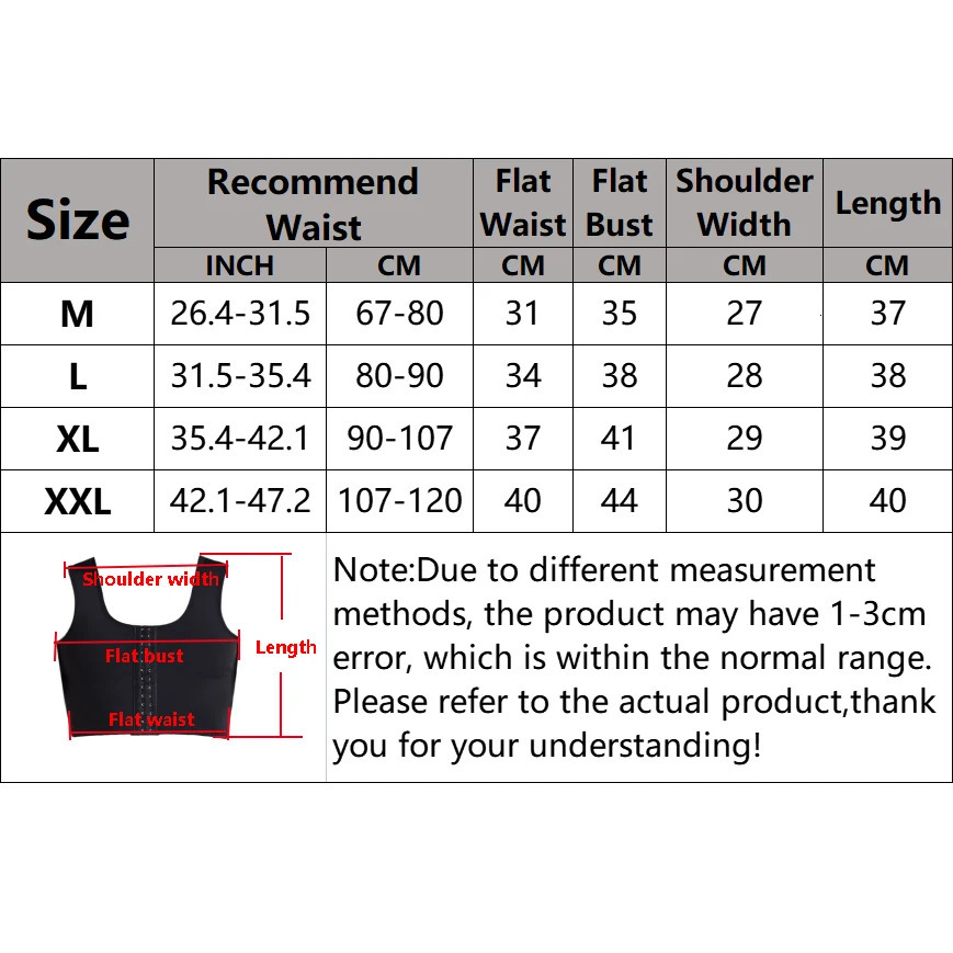 Mens Chest Vest Sweat Chest Bandage Tight-fitting Underwear Body Shaper Corset Support Belt Chest Compression Correct Posture 250520