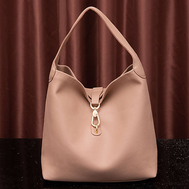European and American Style Large PU Plain Handheld Single Shoulder Underarm Bag for Girls