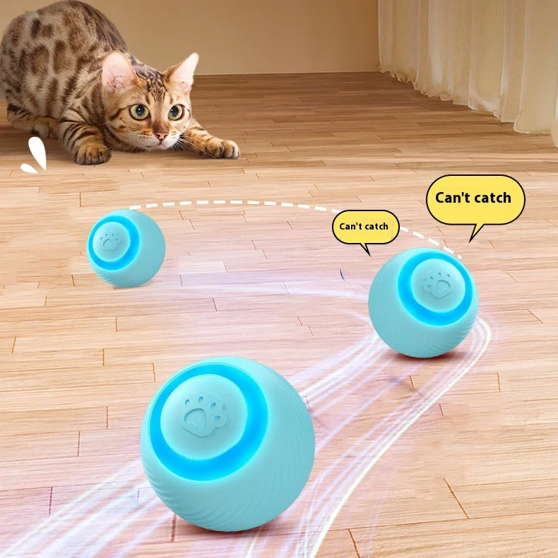 Automatic teaser ball cat toys relieve boredom self high teaser cat stick smart rolling ball pet toys