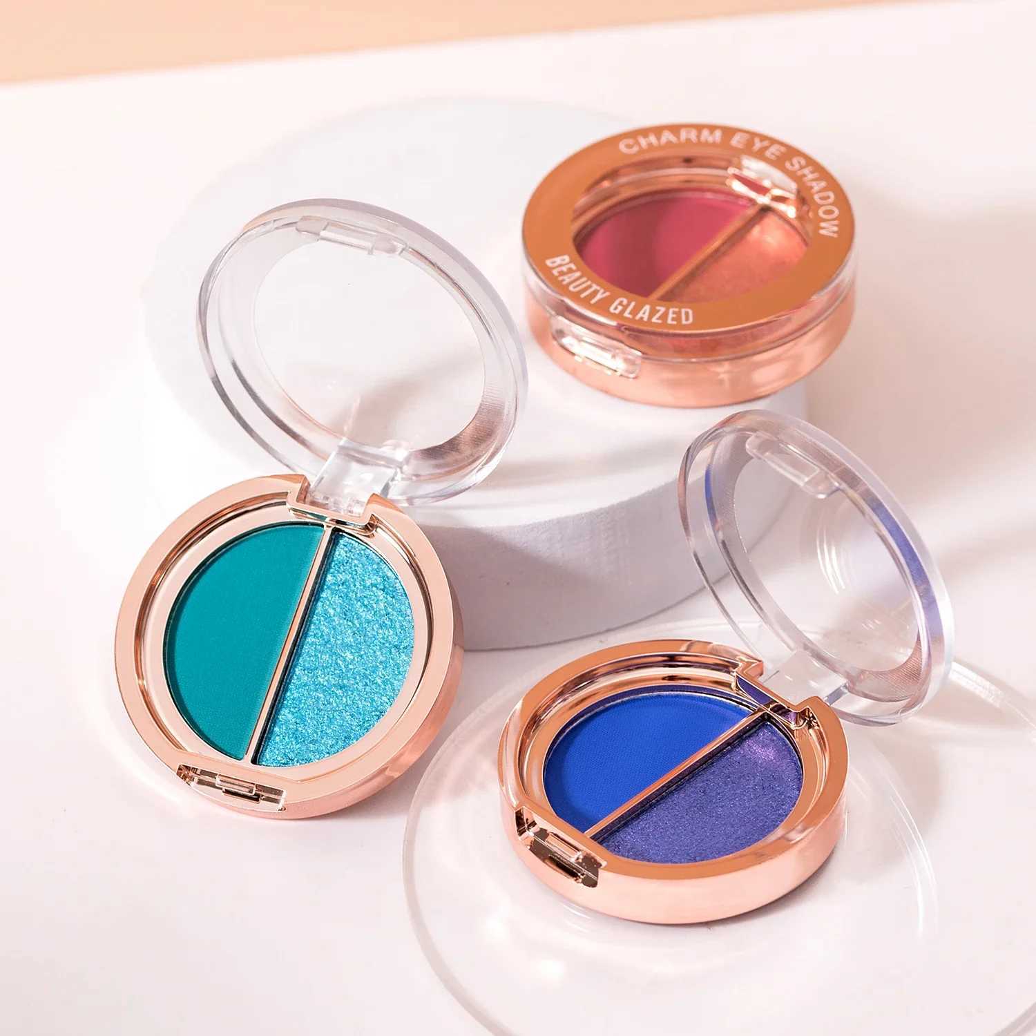 BEAUTY GLAZED 2 IN 1 Eye Shadow Palette Matte Glitter Eyeshadow Neon Nude Red Piow Pigments Shadow Professional Makeup Palette W250520