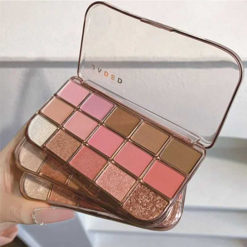 15 Colors Eyeshadow Palette Rose Pink Blue Pearlescent Matte Glitter Eyeshadow Shiny Eye Shadow Long-lasting Girlish Eyes MakeupXJ250520
