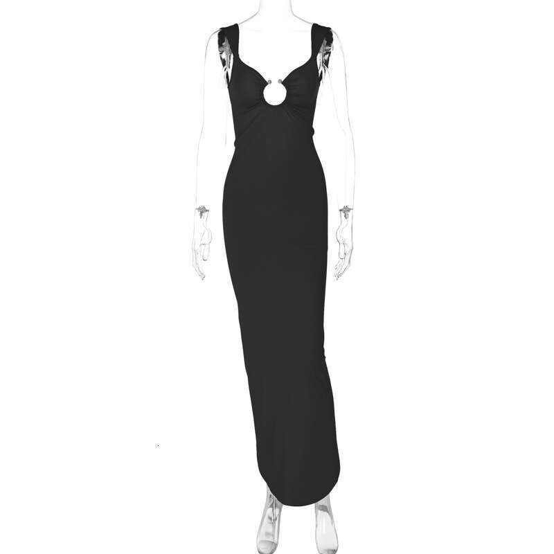 Halter Dress Women S Summer New Product Sexy V Neck Open Back Slim Fit Dress Maxi Dress
