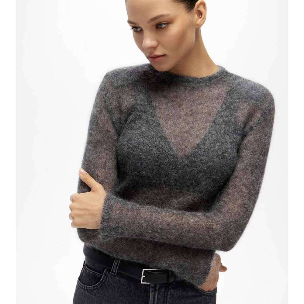Autumn and Winter Short Hollow Knitted Sweater Women's Solid Color Long Sleeve Top 2025 New Casual Versatile Fashion Clothing