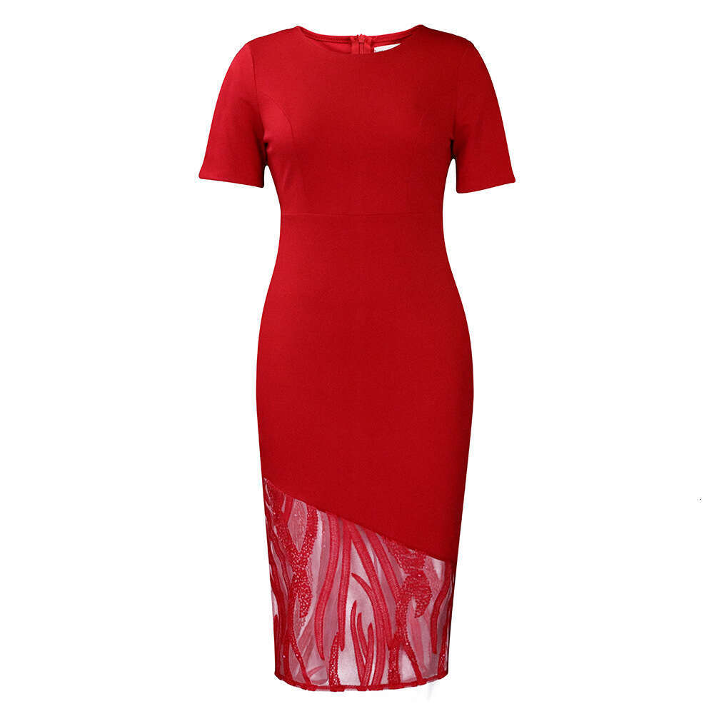 Women's Wear D3196 Women's Summer Temperament Tongle Nail Bead Wrapped Buttocks Plus Size Dress