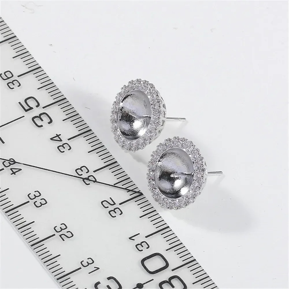 Gold Plated Pearl Earring Settings DIY Jewelry Making Supplies Blank Ear Stud Bases for Handmade Accessories 1pair No Pearl 250517