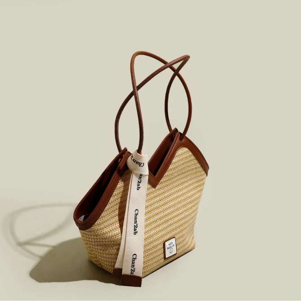 Women Woven Straw Ladies Large Capacity Shoulder For Travel Beach Casual Commute Bag Handbag Commuter Tote