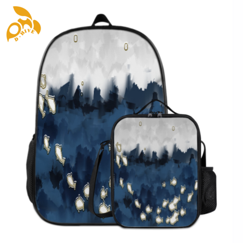 Free delivery. TOP fashion designers customize lightweight and high-quality full-print black schoolbags