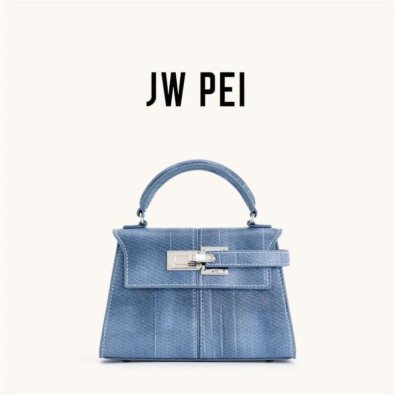 JW PEI Women's Handbag Elise Designer Fashion 2025 New Denim Blue Tote Small Square Crossbody Premium Women Bag