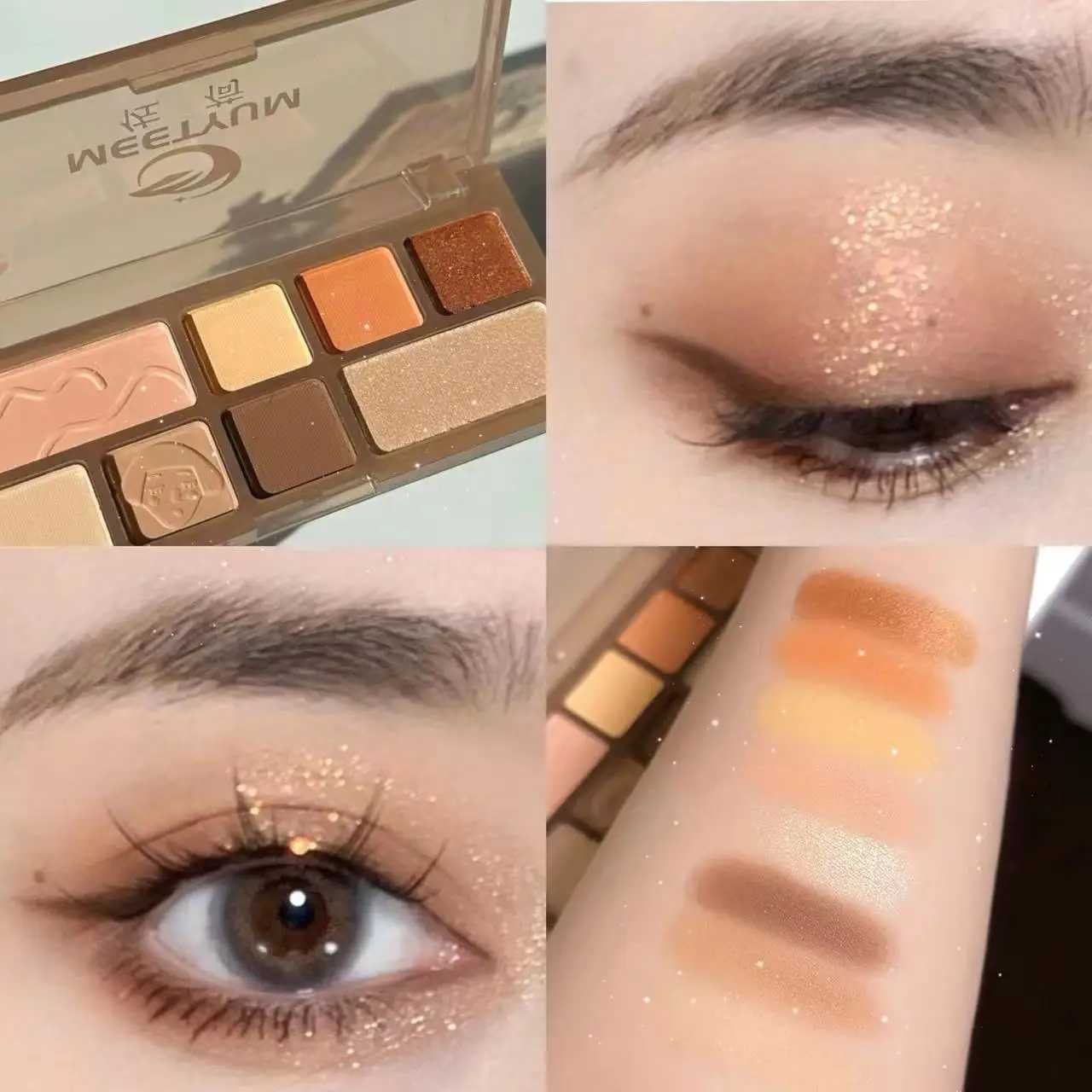 DIKALUAutumn and Winter Orange Eyeshadow Small Red Book the Same Eye Shadow Tray Orange Brown Matte Pearlescent Flash Orange Pure W250520
