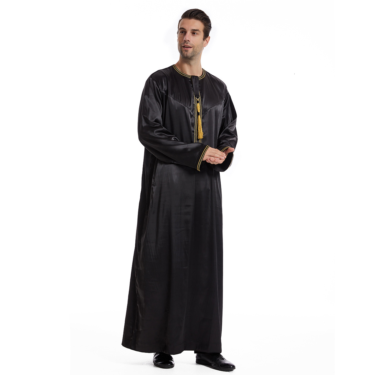 Designer Clothing Men's Long Sleeved Tassel Large Muslim Ethnic Clothing 2025 New Trendy Clothing