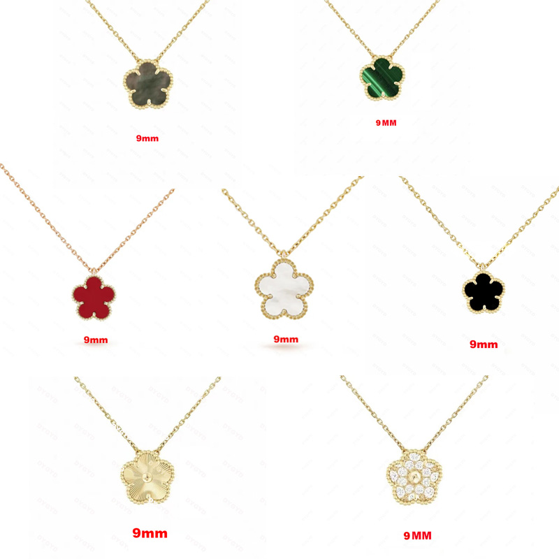 high-quality V gold mini clover necklace fashionable natural white shell mother plated 18K gold 9mm clover necklace factory wholesale free shipping