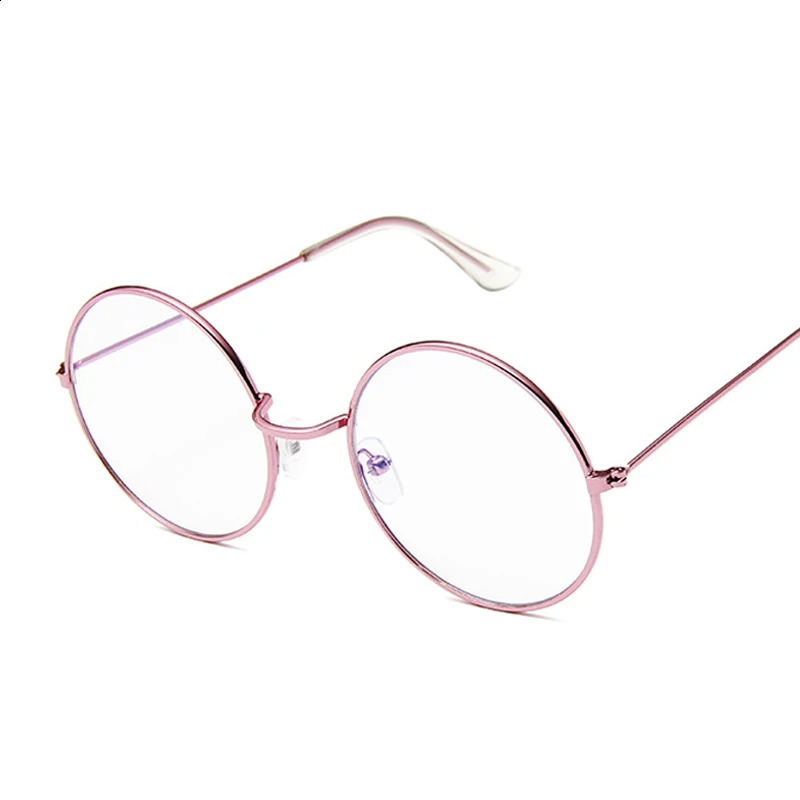 Vintage Round Glasses Clear Lens Fashion Gold Metal Frame Optical Men Women Eyeglass 250515