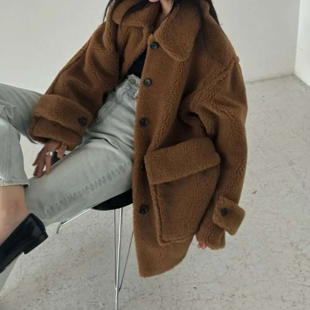 Kuzuwata Casual Slim Classics Jacket Safari Style All-match Stand Collar Warm Coat Japan Commuter Cute Vintage Outwears