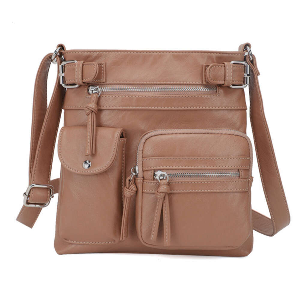 Bags, ladies' crossbody multifunctional small square European American fashionable niche PU shoulder bag, 2025 new style, unique and elegant temp