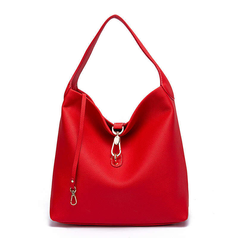 European and American Style Large PU Plain Handheld Single Shoulder Underarm Bag for Girls