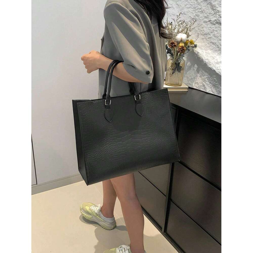 Fashion Trend Snake Print Four Seasons Tote Versatile Travel Oversized Business Shopping Portable Women's Shoulder Bag