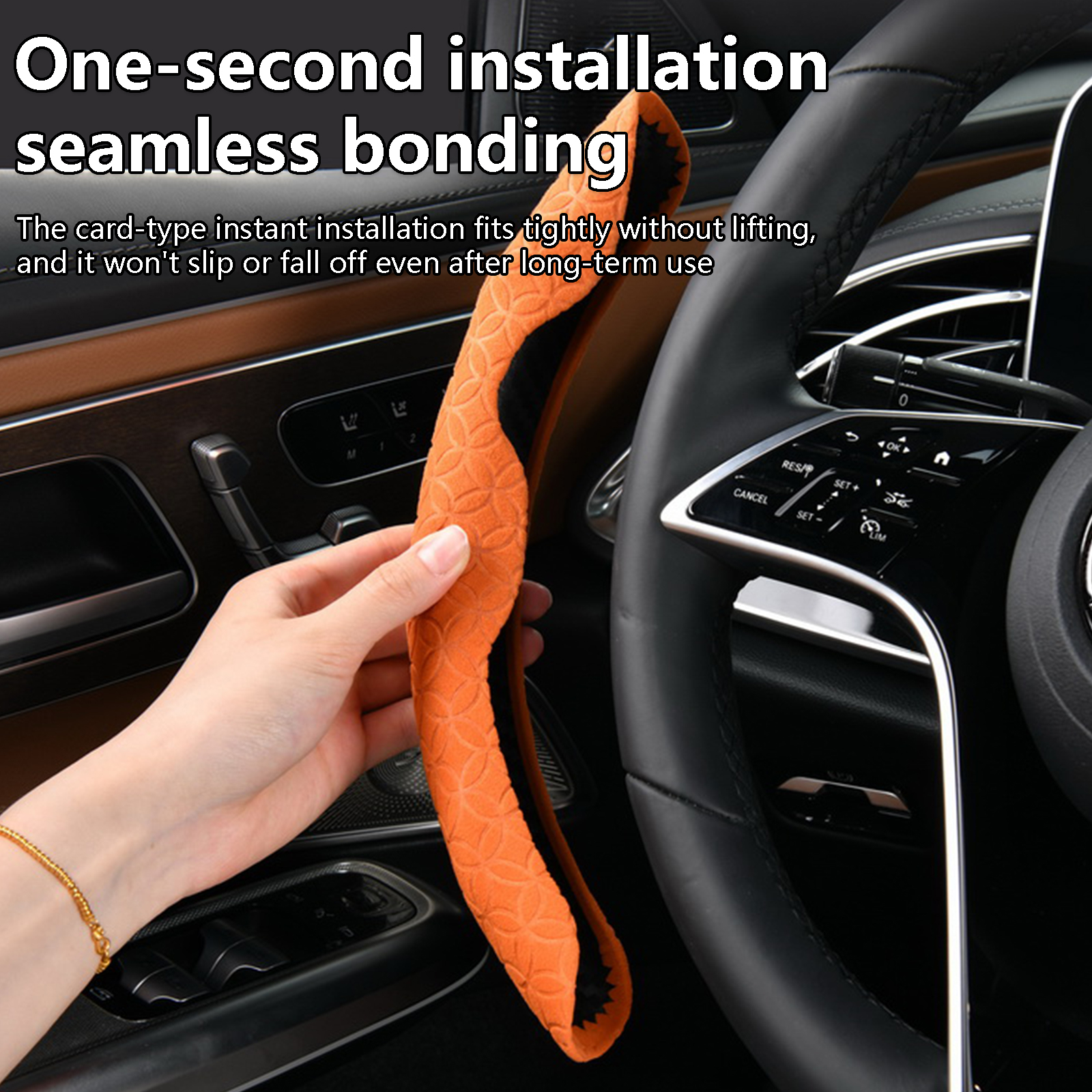 Lucky Coin Pattern Clip-On Steering Wheel Cover, Non-Slip Universal Car Steering Wheel Protector with Anti-Slip Grip, Decorative Chinese Style Auto Ac