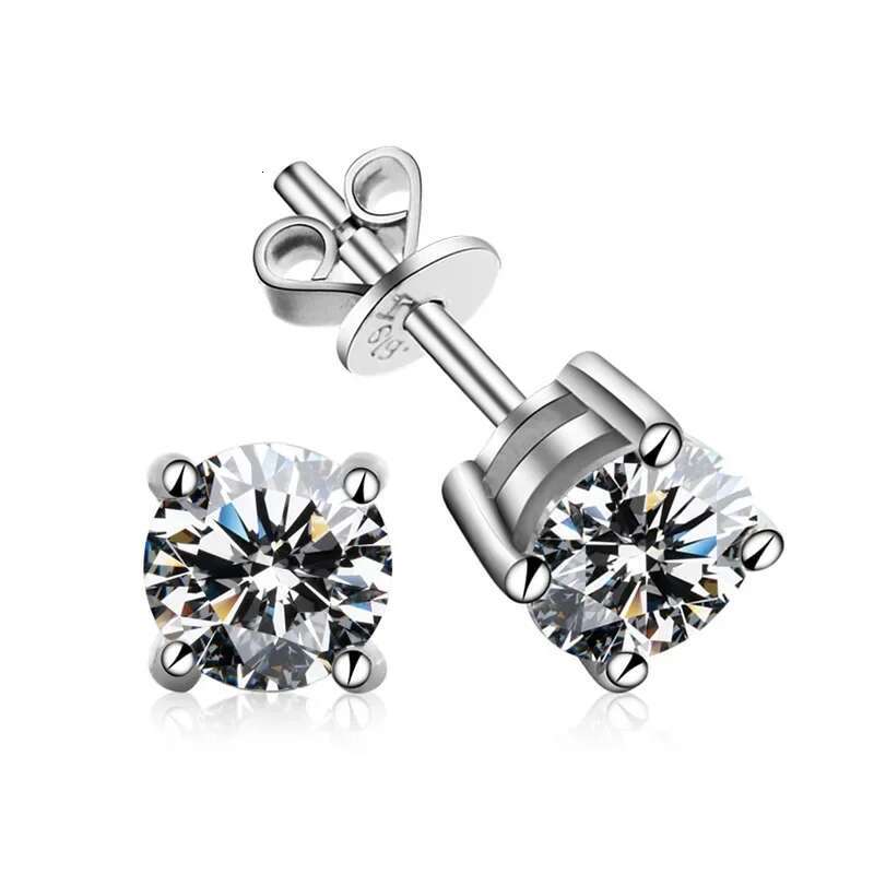 ROBUKF Moissanite Stud Earrings 0.1-3ct D Color 925 Sterling Silver Certified Lab Diamond Gold Fine Jewelry For Women Wholesale