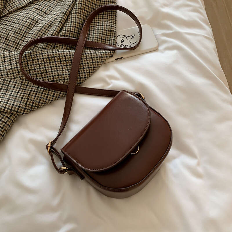 Women's Bags Designer Texture Small For Women 2019 Autumn/Winter New Korean Crossbody Saddle Fashionable French Minority Shoulder Bag