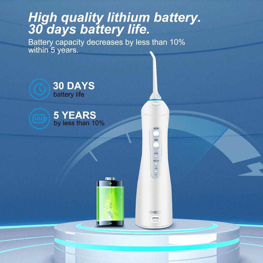 Portable Flossers for 200ml Oral Irrigator Rechargeable Dental 3 Modes Water Tank Waterproof Teeth Cleaner