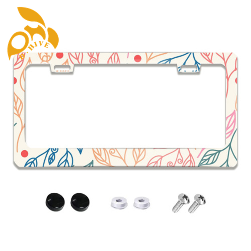Free Shipping new designer customized Exterior Accessories License Plate Frames printing Flat hole license plate holder