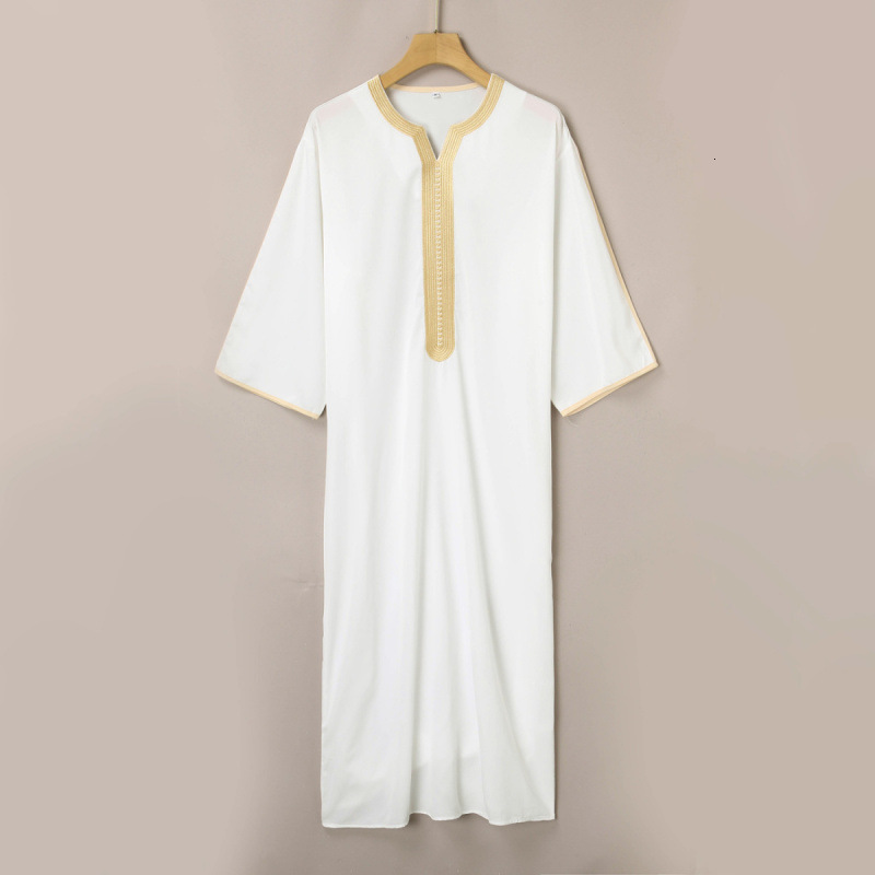 Designer Clothing 2025 New Men's Ethnic Embroidery Long Robe Casual Wear