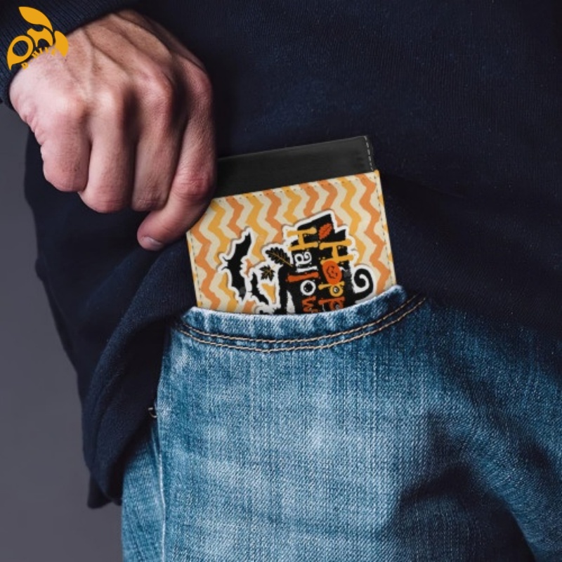 Free delivery. Top designers customize round beige, white and black wallets for students