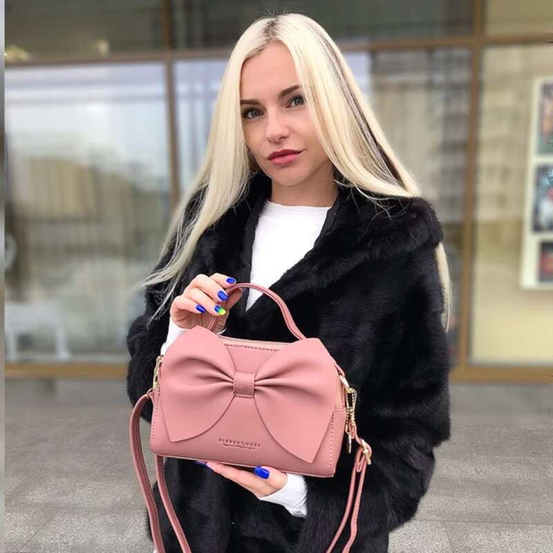 Elegant PU Leather Female Shoulder Crossbody For Women Handbags High Quality Ladies Messenger Hand Bags Bow