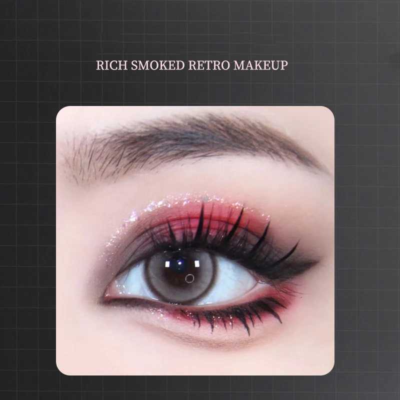 2 Colors Eye Shadow Palette Matte Glitter Eyeshadow Gothic Red Black Pigments Waterproof Earth Color Shimmer Portable CosmeticsXJ250520