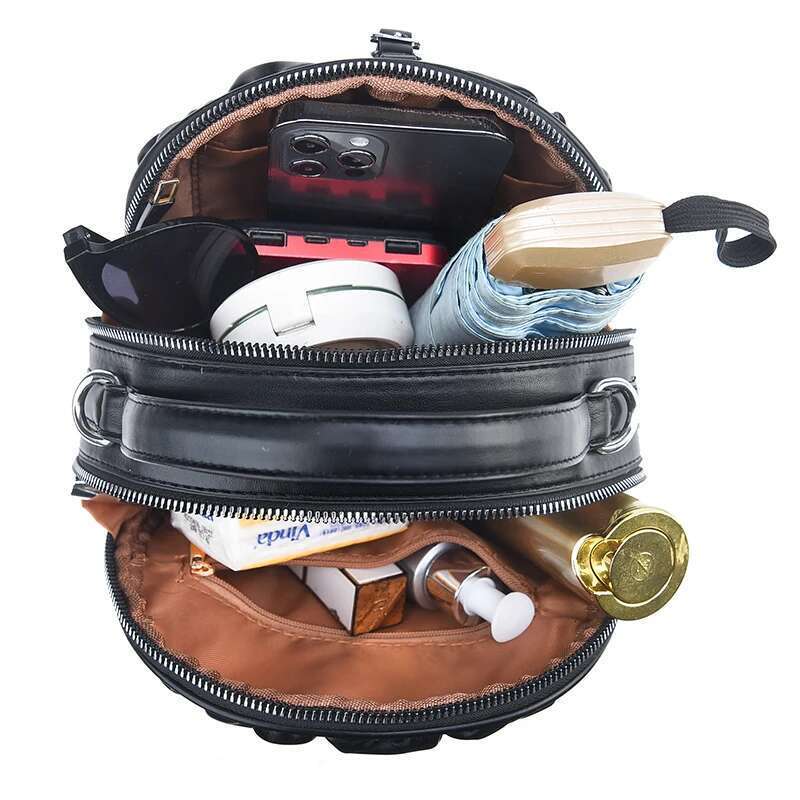 Brand Small Round Bags For Women Chain Shoulder Fashion Purses And Handbags Designer Crossbody Bag Ruffled Satchel