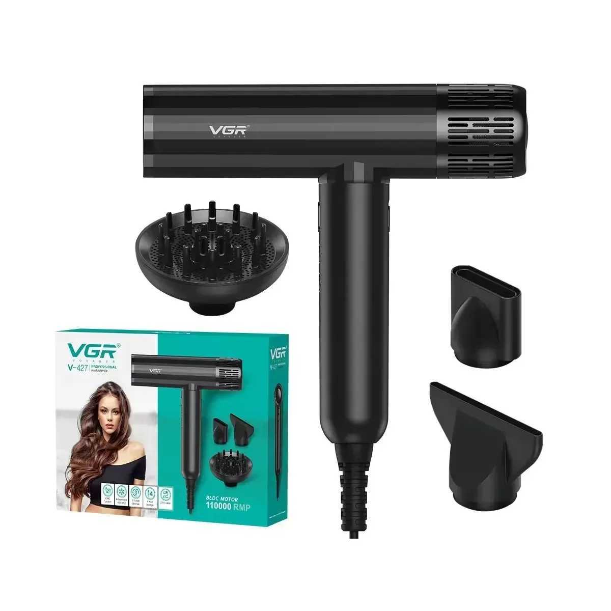 VGR Blow Hair Dryers Professional Air Blower Negative Ion 11000 RPM Hair Dryer Hot and Cold Adjustment Hair Styler Machine V-427 z250520