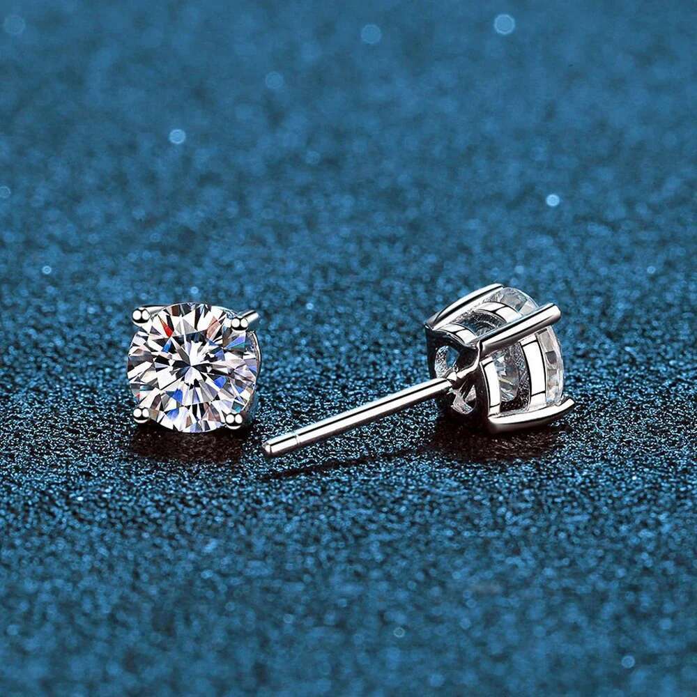 ROBUKF Moissanite Stud Earrings 0.1-3ct D Color 925 Sterling Silver Certified Lab Diamond Gold Fine Jewelry For Women Wholesale