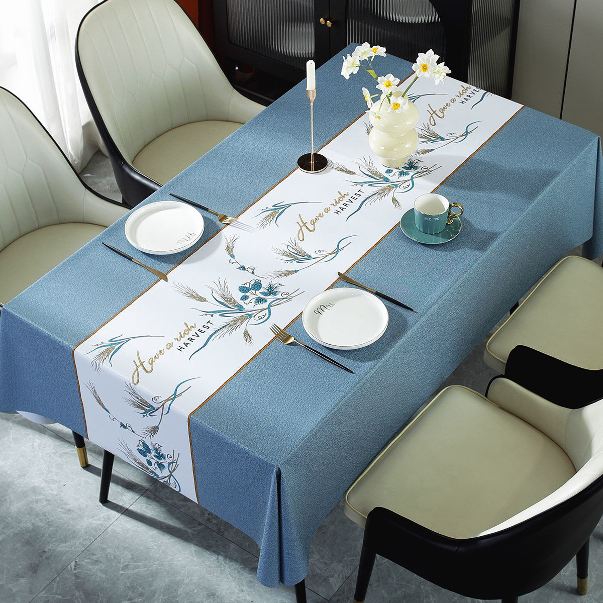 T0472 High-Quality Waterproof Oil-Proof Washable Tablecloth for Coffee Tables