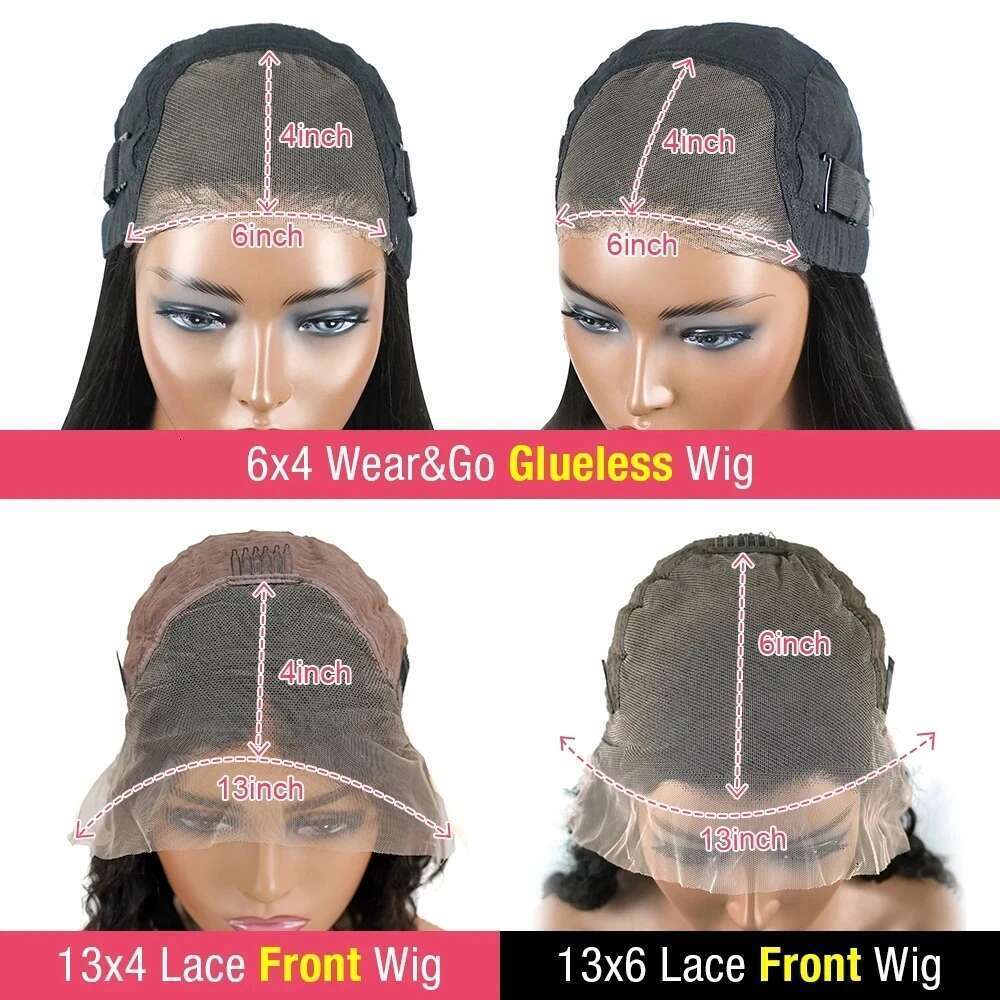 Wear Go Glueless Kinky Front Hair,Yaki Straight 13x4 Lace Frontal Wig Brazilian Human Hair Wigs
