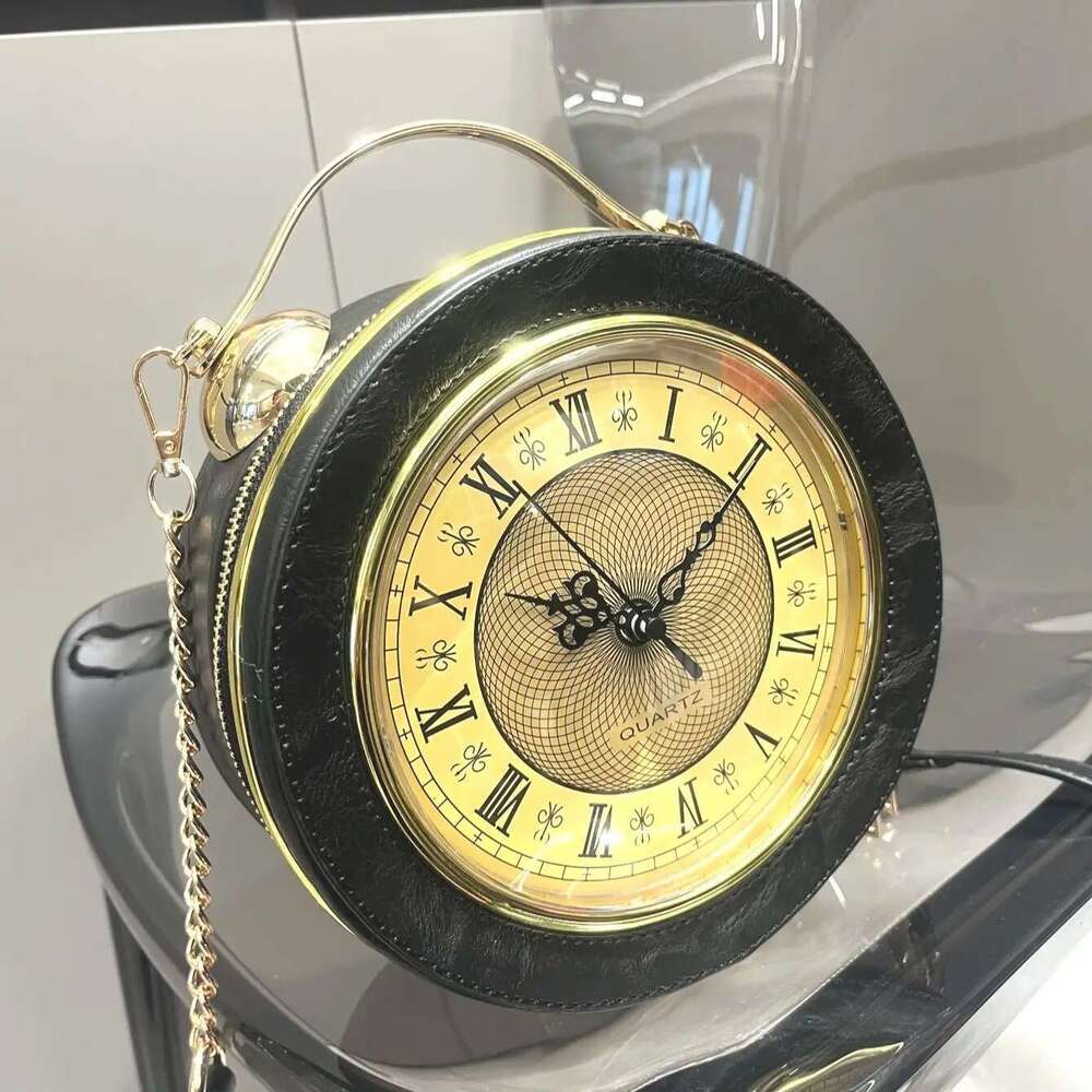 Designer Purses And Handbags Shoulder Bags Clock-Shaped Funny Women's Round Woman's Bag High Quality