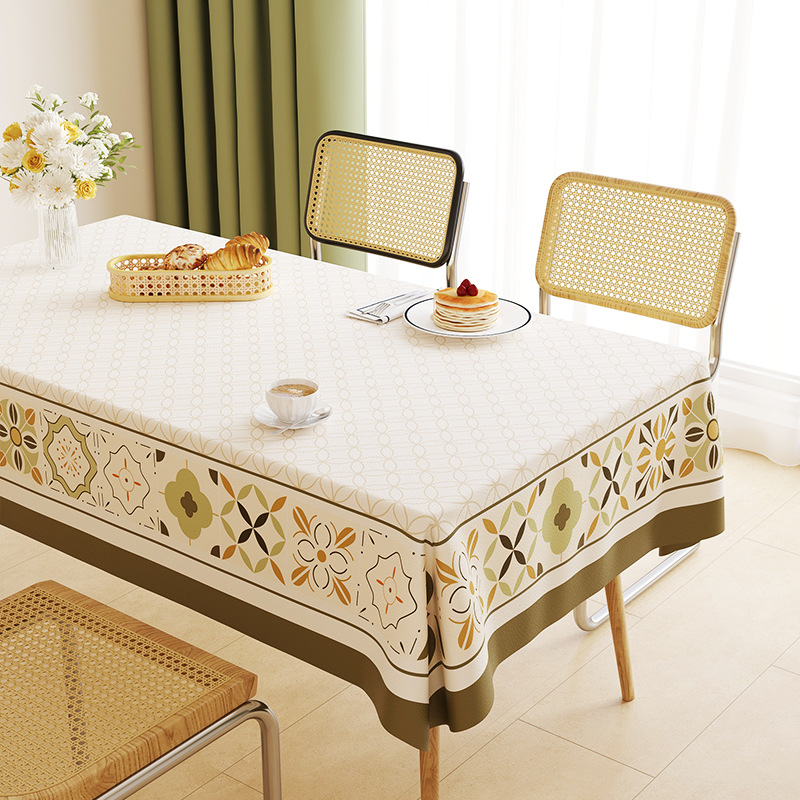 T0471 new lambskin printed tablecloth light luxury atmosphere tablecloth waterproof and oil-proof washable coffee table cloth heat insulation
