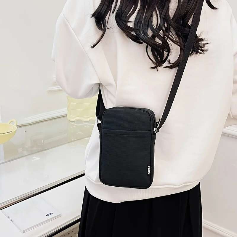 New Fashion Simple Casual Messenger Women's Portable Mobile Phone Bag, Vertical Coin Key Bank Card Shoulder Bag