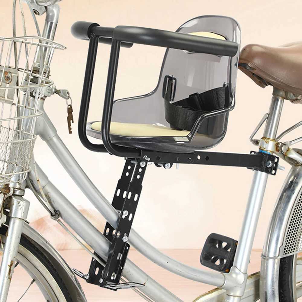 Front Mount Kids Bike Seat Mountain Bike Child Safety Seat with Guardrail and Safety Bicycle Seat Belt Bike Accessories R250520