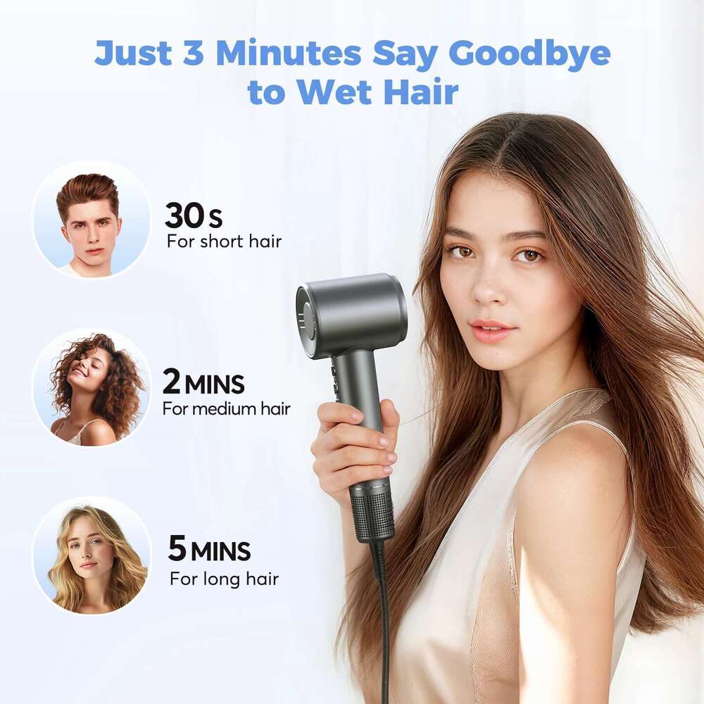 500 Million Ions Hair Dryer High-Speed 120000 RPM Electric Low Noise, Constant Temperature And Quick Drying For Home Salons