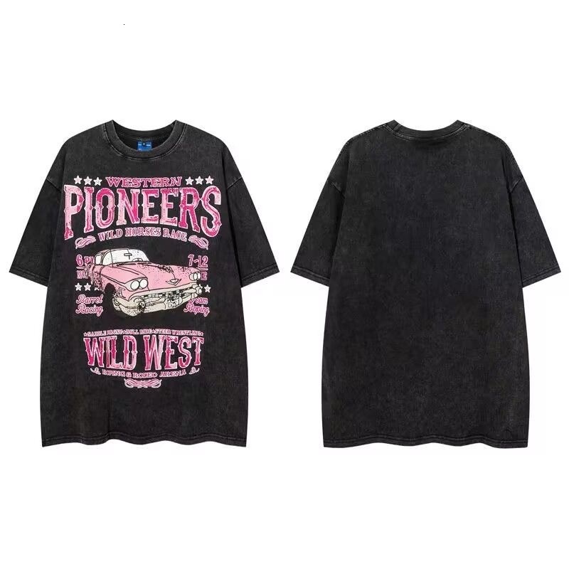 Large Size Cotton Short Sleeved Mid To Long T-shirt Designer For Women's Summer High Street Fashion Brand Washed Loose Top 2025 New Item