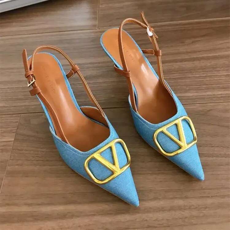 free shipping designer sandals women slippers slides womens blue denim indoor outdoor casual shoe trainers sneakers new