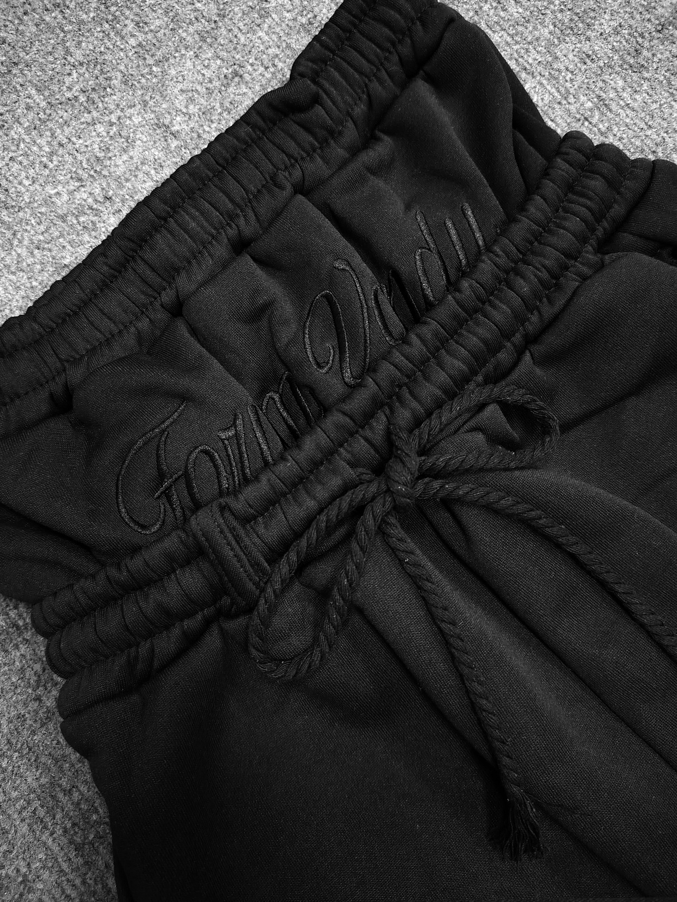 Womens Unsiex Loose Double Waisted Pants Fleece Harajuku Sweatpants Y2K American Solid Color Letter Embroidery Casual Hip Hop Drawstring Waist Jogger 