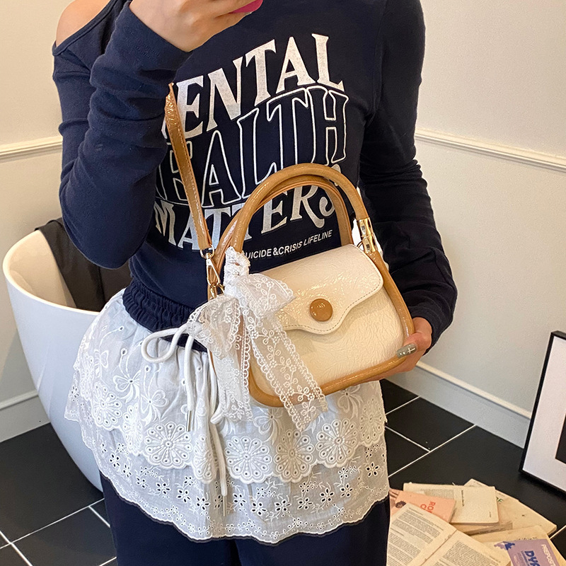 Spring/Summer Women's New Bag Color Contrasting Simple Cross body Multi functional Shoulder Bag Bow Casual Simple Designer Single Shoulder Crossb