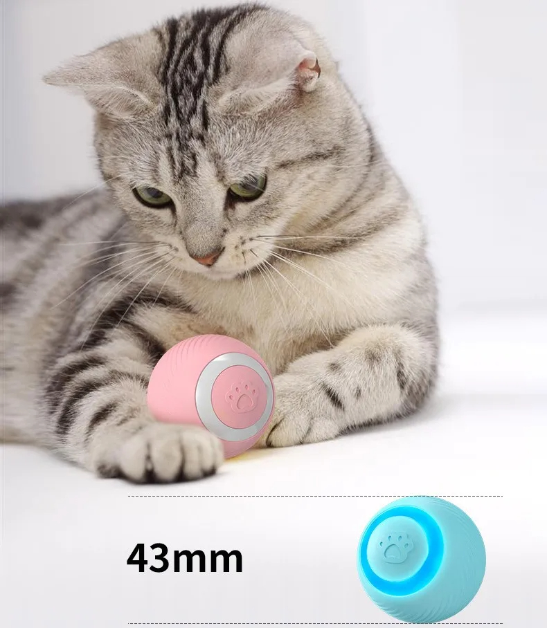 Automatic teaser ball cat toys relieve boredom self high teaser cat stick smart rolling ball pet toys