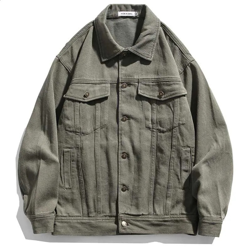 Vintage Hip Hop Cargo Denim Jackets With Patches Streetwear Casual Outwear Coats For Male Spring Autumn 250516
