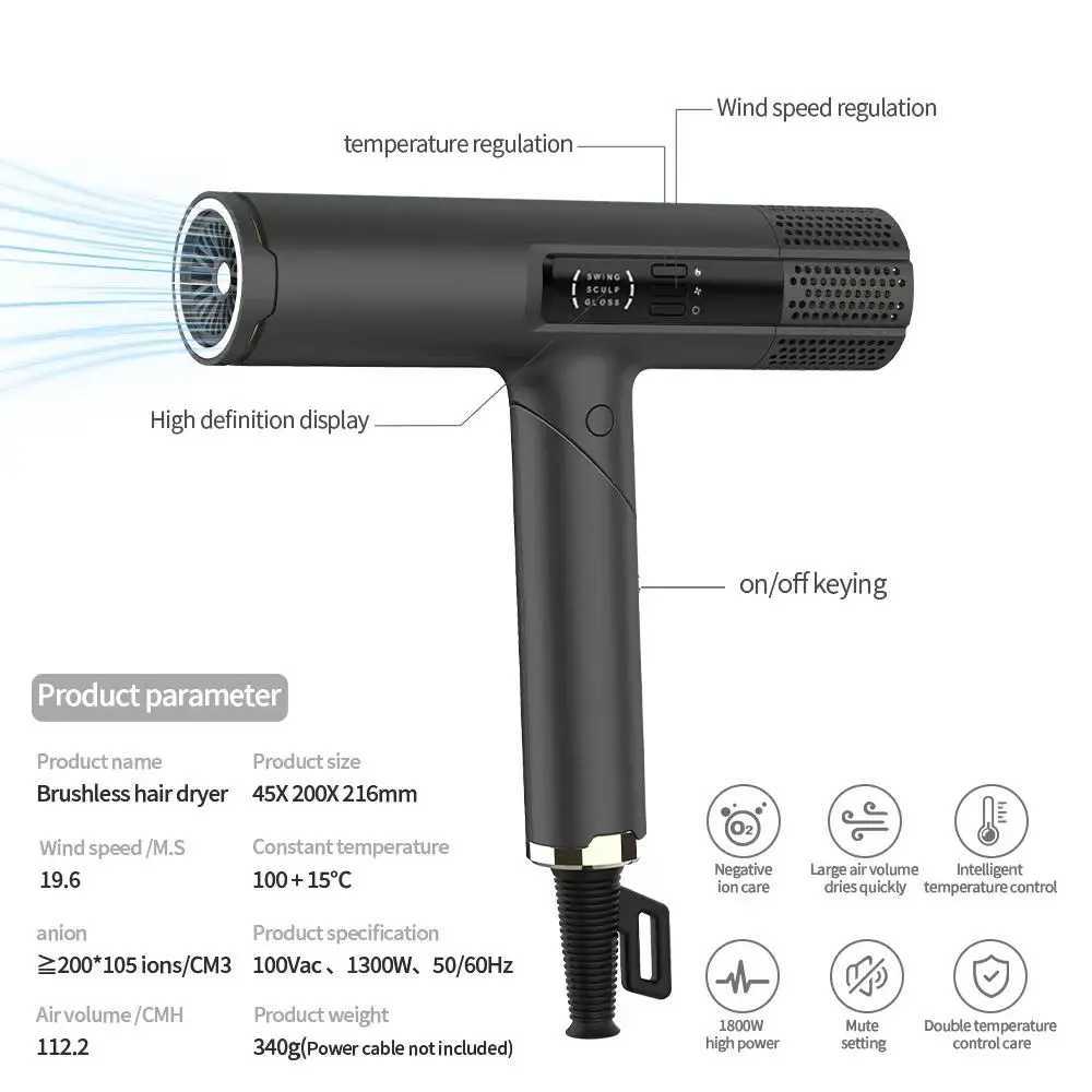 professional 2024 Household hair salon dedicated reverse -air dryer straightener trade hair dryer without noise z250520