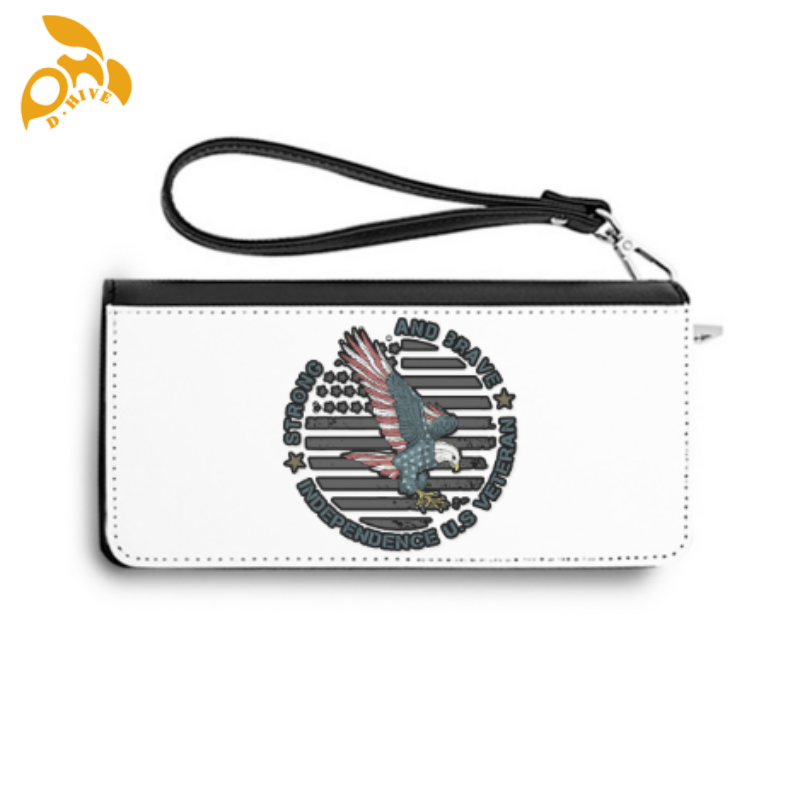 Free shipping designers customize round beige,fashion white and black wallets for adults.