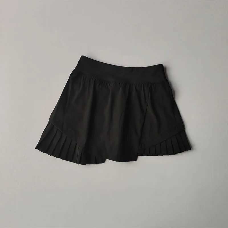 High Waisted Sports Short Skirt Summer New Style Cool Anti Glare Including Lined Shorts Fitness Yoga Quick Drying Pleated SkirtXJ250520